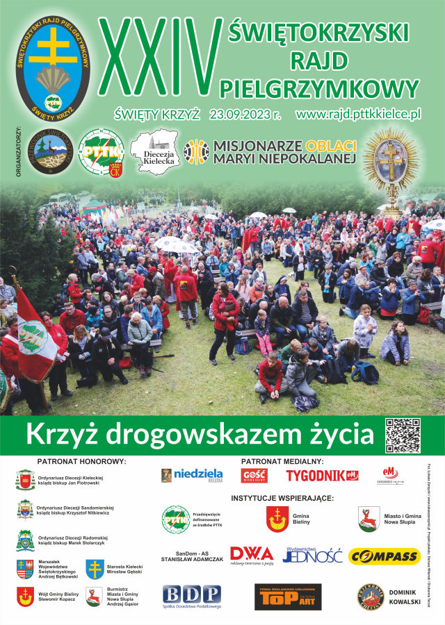 XXIV Swietokrzyski Rajd Pielgrzymkowy Swiety Krzyz 2023 Plakat s