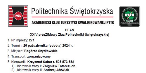 26.10.2024 - XXIV przedZiMowy Złaz Politechniki Świętokrzyskiej